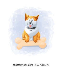 Cartoon Cute Dog Illustration Vector