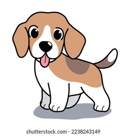 Cartoon cute dog isolated on white background,vector illustration