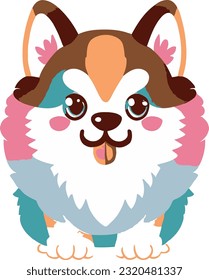cartoon cute dog vector art illustration