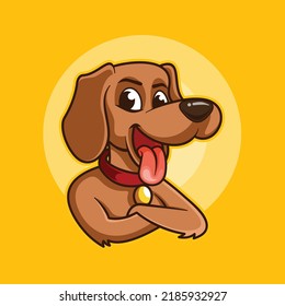 Cartoon Cute Dog Vector Character Mascot Illustration