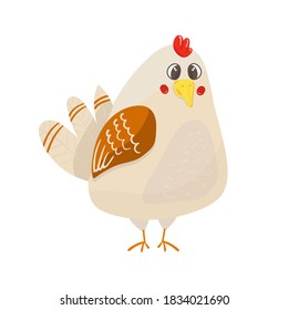 Cartoon cute doodle chicken vector stock illustration isolated on white background.