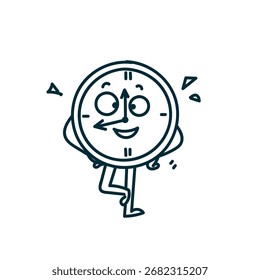 cartoon cute doodle clock character