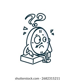 Caricatura linda del reloj del doodle