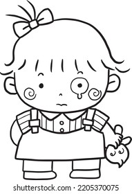 Cartoon Cute Doodle Coloring Page Kawaii Anime Illustration Clipart Character Chibi Drawing Manga