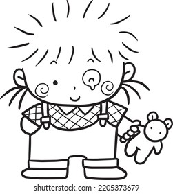 Cartoon Cute Doodle Coloring Page Kawaii Anime Illustration Clipart Character Chibi Drawing Manga