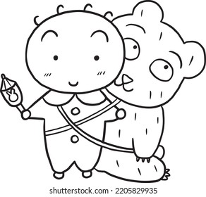 cartoon cute doodle coloring page kawaii anime illustration clipart character chibi drawing manga