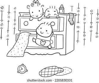 cartoon cute doodle coloring page kawaii anime illustration clipart character chibi drawing manga