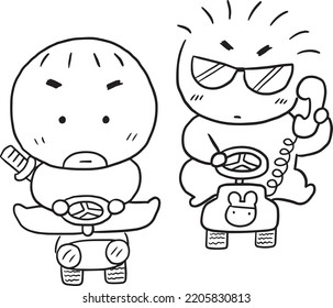 cartoon cute doodle coloring page kawaii anime illustration clipart character chibi drawing manga