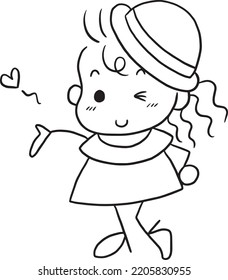 cartoon cute doodle coloring page kawaii anime illustration clipart character chibi drawing manga