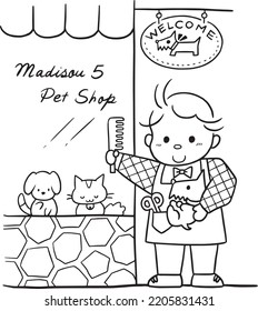cartoon cute doodle coloring page kawaii anime illustration clipart character chibi drawing manga