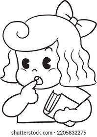 cartoon cute doodle coloring page kawaii anime illustration clipart character chibi drawing manga