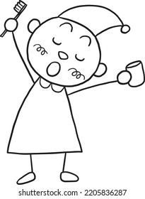 cartoon cute doodle coloring page kawaii anime illustration clipart character chibi drawing manga