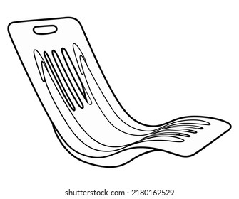 Cartoon cute doodle deck chair. Summer beach leisure equipment sketchy vector funny illustration. Isolated on white background.