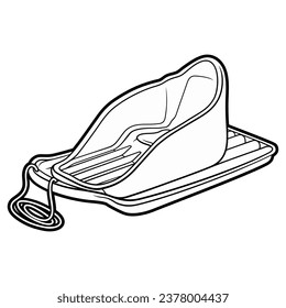 Cartoon cute doodle line art hand-drawn sled illustration. Winter amusement sketchy vector object. Funny transport for snow ride.