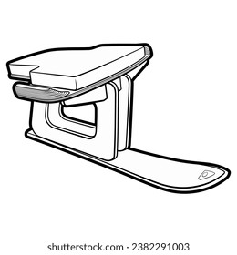 Cartoon cute doodle line art hand-drawn sled illustration. Winter amusement sketchy vector object. Funny transport for snow ride.