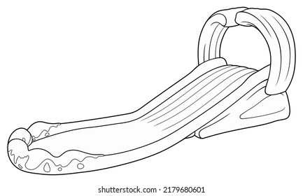 Cartoon cute doodle water slide. Summer beach children's entertainment vector funny illustration. Isolated on white background.