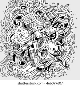 Cartoon cute doodles hand drawn Design illustration. Line art detailed, with lots of objects background. Funny vector artwork. Sketchy picture with Artistic theme