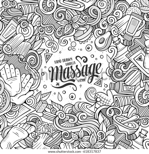 Cartoon Cute Doodles Hand Drawn Massage Stock Vector Royalty Free