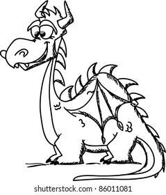 Cartoon cute dragon, a symbol 2012