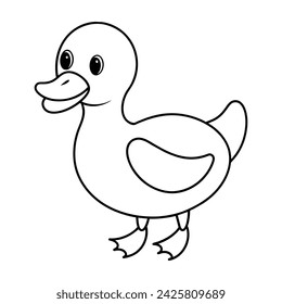 cartoon Cute Duck coloring page for kids