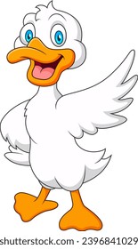 Cartoon cute duck mascot illustration