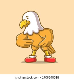 cartoon cute eagle vector illustration