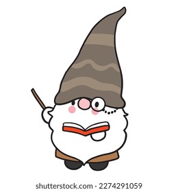 Cartoon cute edcation gnome vector.