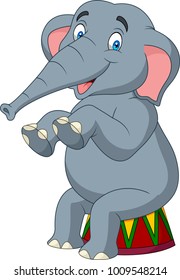 Cartoon cute elephant sitting