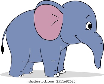 Cartoon Cute Elephant vector, Baby Elephant Character Design Illustration, little, big ears, baby animal, elephant cartoon clip art