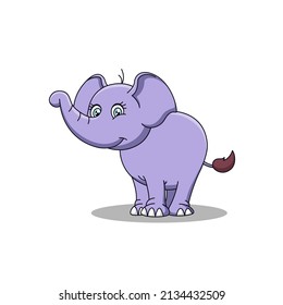 Cartoon süßer Elefant. Vektorgrafik