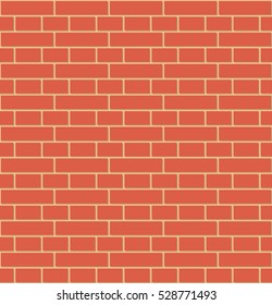Cartoon cute English Cross bond of new clean red brick wall, vector seamless background