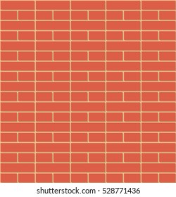 Cartoon cute English (dutch cross) bond of new clean red brick wall, vector seamless background