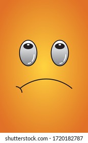 Cartoon-süßer Ausdruck auf buntem Hintergrund, EPS10 Vektorgrafik