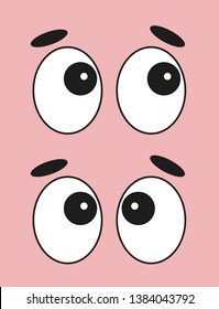 Cartoon cute eyes vector illustration