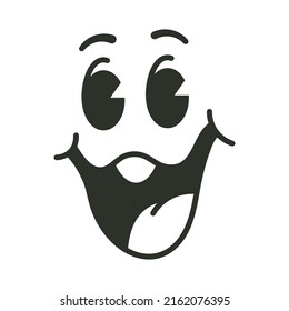 Cartoon cute face emotion vector illustration isolated on a white background.