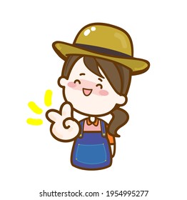 Cartoon Cute Farmer Caracter Vector