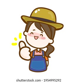 Cartoon Cute Farmer Caracter Vector