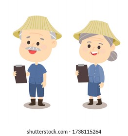Cartoon Cute  Farmer Character Vector