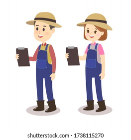Vector de personajes para granjeros de Cute de dibujos animados