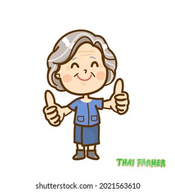 Cartoon Cute  Farmer Character Vector.