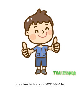 Cartoon Cute  Farmer Character Vector.