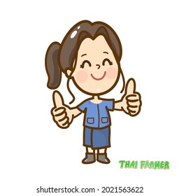 Cartoon Cute  Farmer Character Vector.