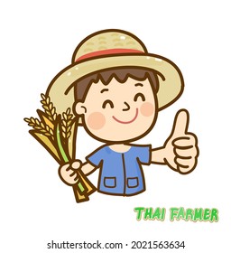 Cartoon Cute  Farmer Character Vector.