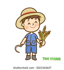 Cartoon Cute  Farmer Character Vector.