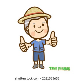 Cartoon Cute  Farmer Character Vector.