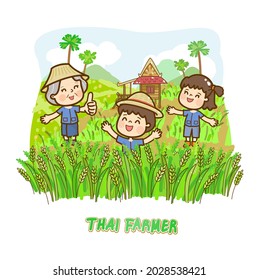 Cartoon Cute  Farmer Character Vector.