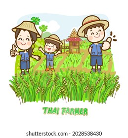 Cartoon Cute  Farmer Character Vector.