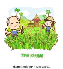 Cartoon Cute  Farmer Character Vector.