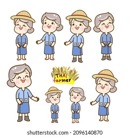 Vector de personajes de los granjeros adorables con dibujos animados.