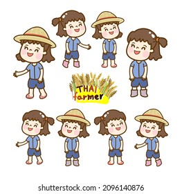 Vector de personajes de los granjeros adorables con dibujos animados.